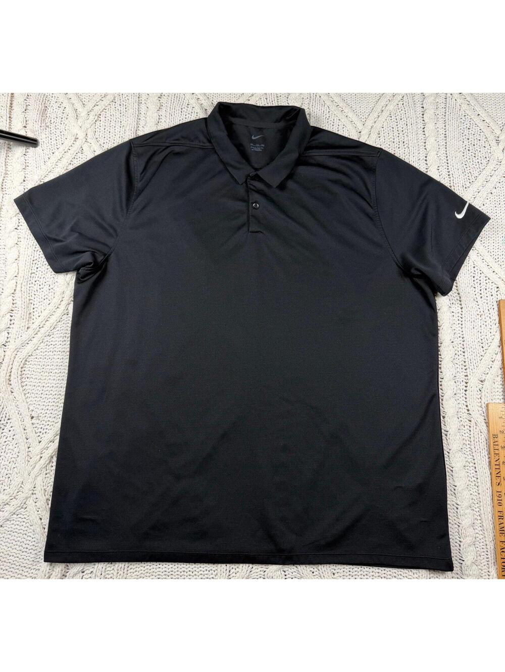 Nike Mens Polo Shirt Black Size 2XL Embroidered Logo Athletic Golf